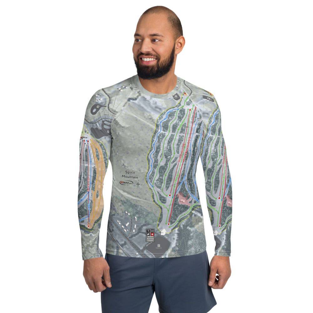 Spirit Mountain, Minnesota Ski Trail Map Men's Base Layers