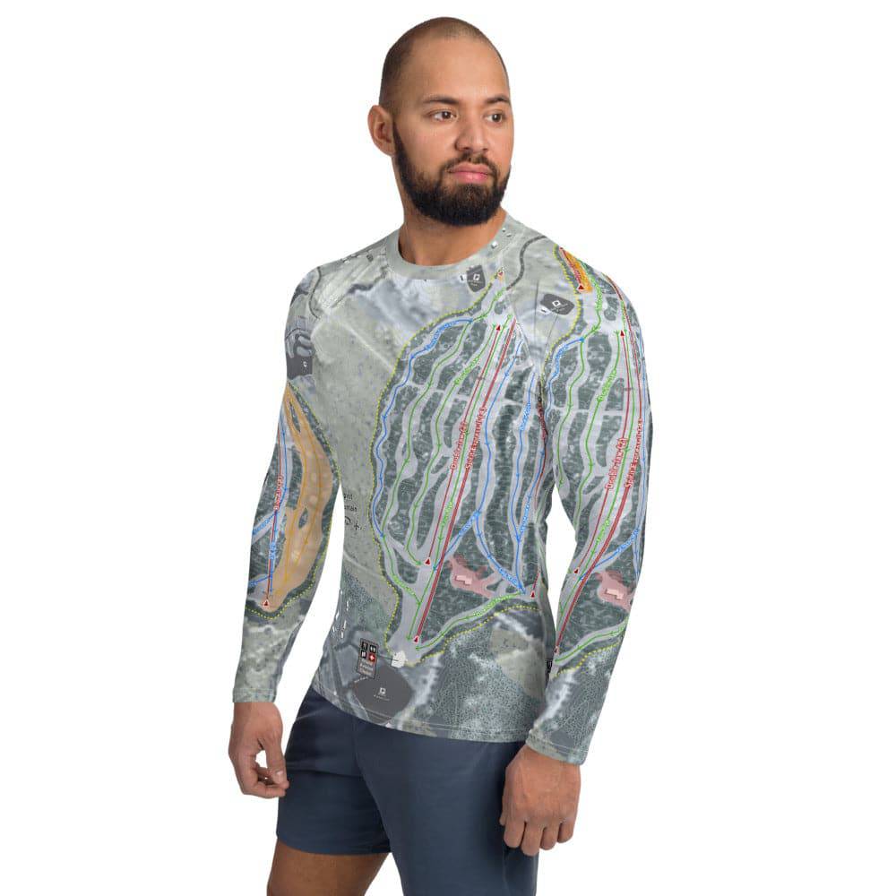 Spirit Mountain, Minnesota Ski Trail Map Men's Base Layer Top - Powderaddicts