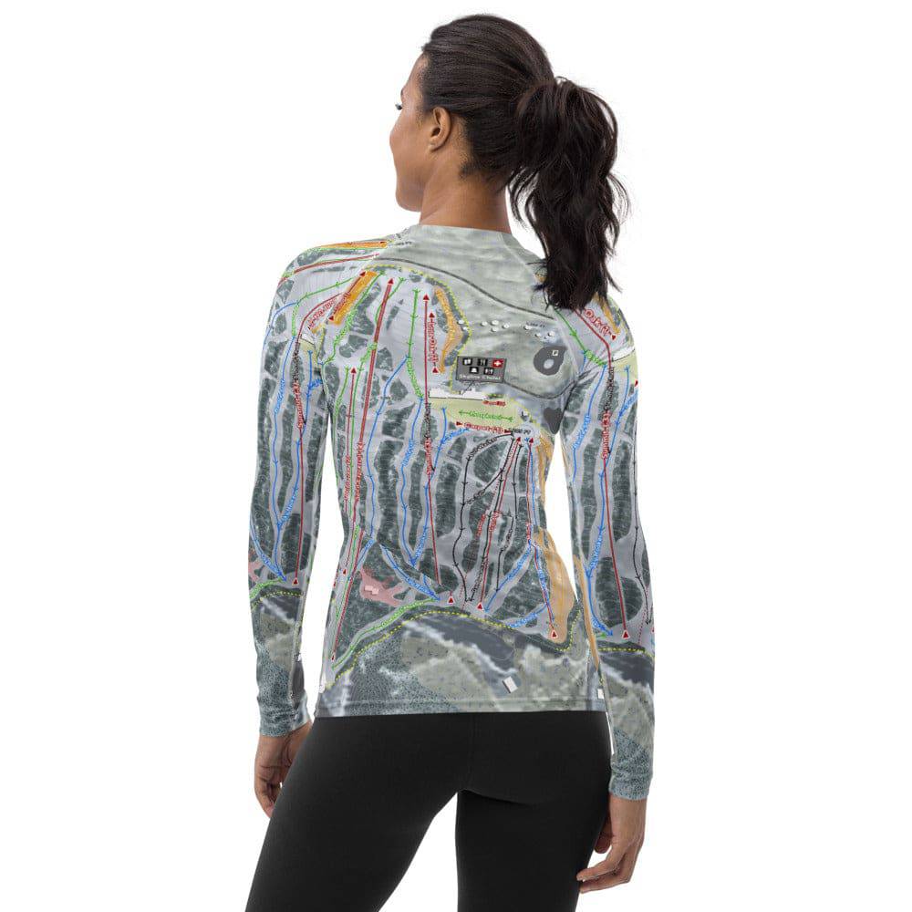 Spirit Mountain, Minnesota Ski Trail Map Women's Base Layer Top - Powderaddicts