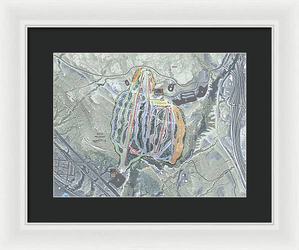 Spirit Mountain Ski Trail Map - Framed Print - Powderaddicts