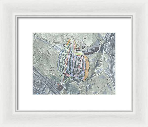 Spirit Mountain Ski Trail Map - Framed Print - Powderaddicts