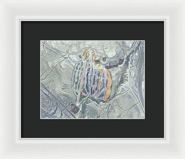 Spirit Mountain Ski Trail Map - Framed Print - Powderaddicts