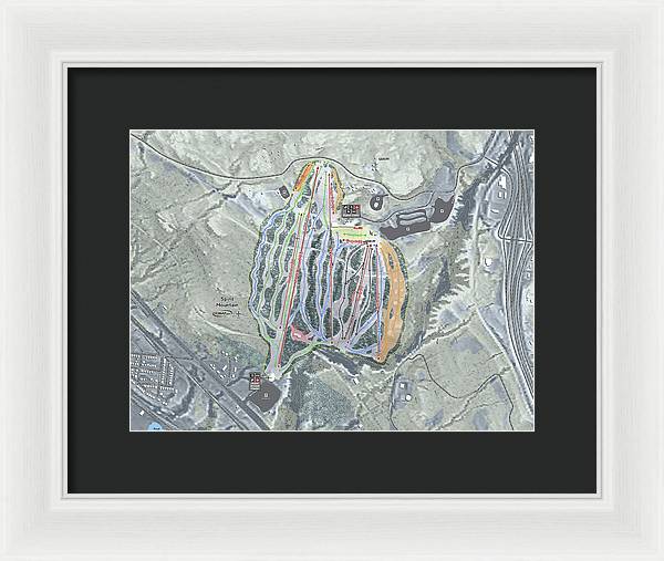 Spirit Mountain Ski Trail Map - Framed Print - Powderaddicts