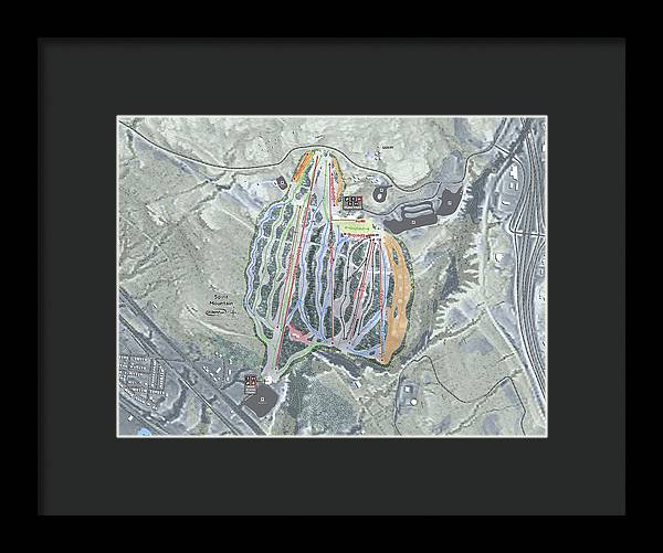Spirit Mountain Ski Trail Map - Framed Print - Powderaddicts