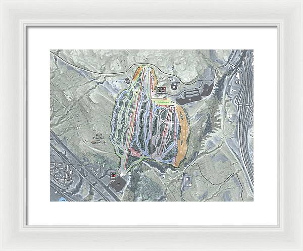 Spirit Mountain Ski Trail Map - Framed Print - Powderaddicts