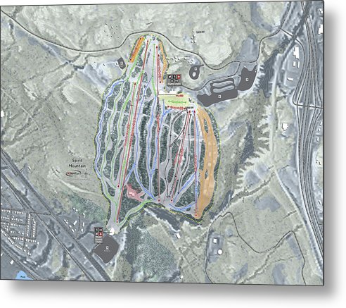 Spirit Mountain Ski Trail Map - Metal Print - Powderaddicts
