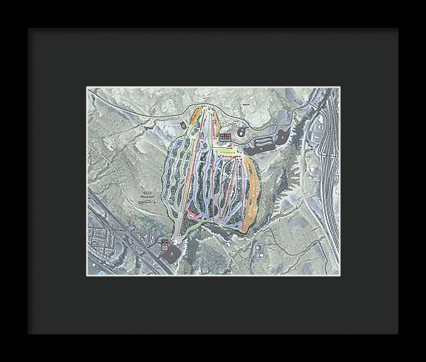 Spirit Mountain Ski Trail Map - Framed Print - Powderaddicts