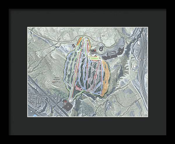 Spirit Mountain Ski Trail Map - Framed Print - Powderaddicts