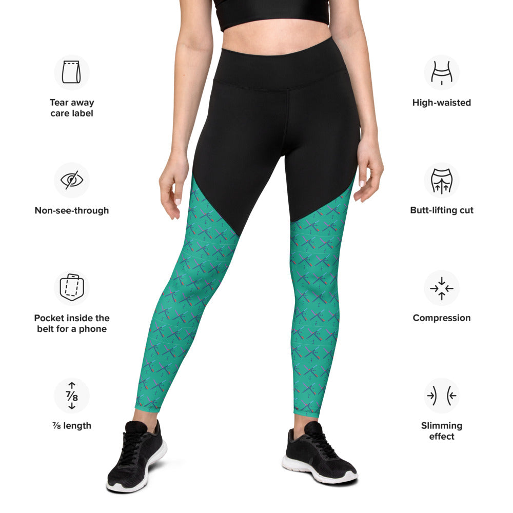 PDX Airport Sports Leggings - Powderaddicts