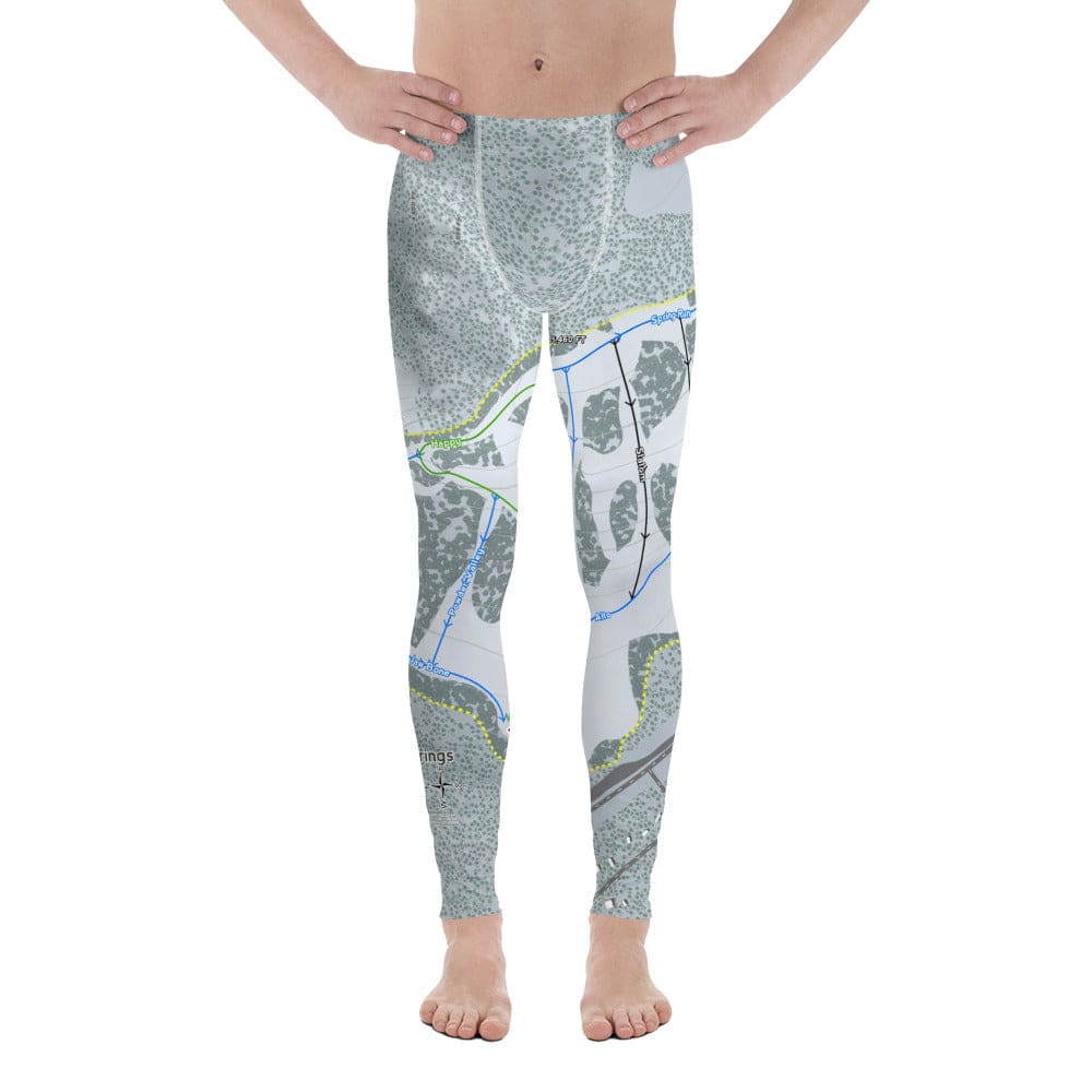 Spout Springs, Oregon Ski Trail Map Men's Base Layer Bottom - Powderaddicts