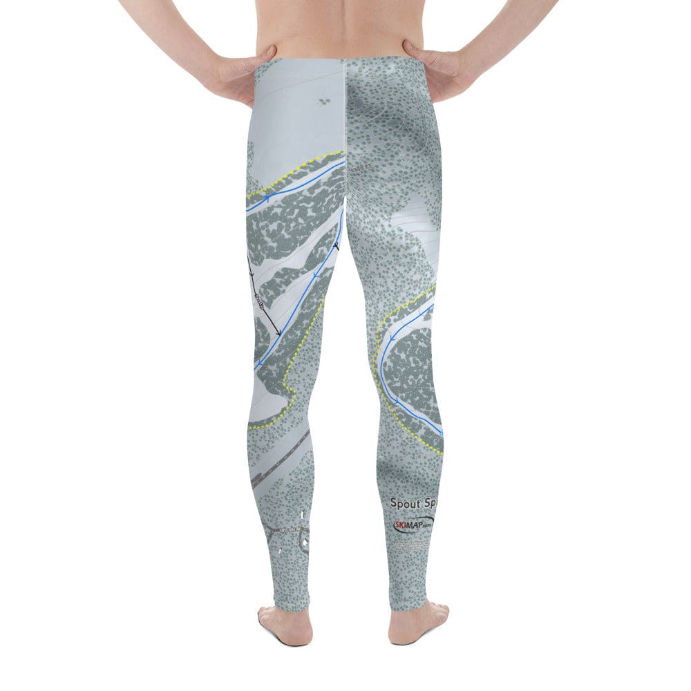 Spout Springs, Oregon Ski Trail Map Men's Base Layer Bottom - Powderaddicts