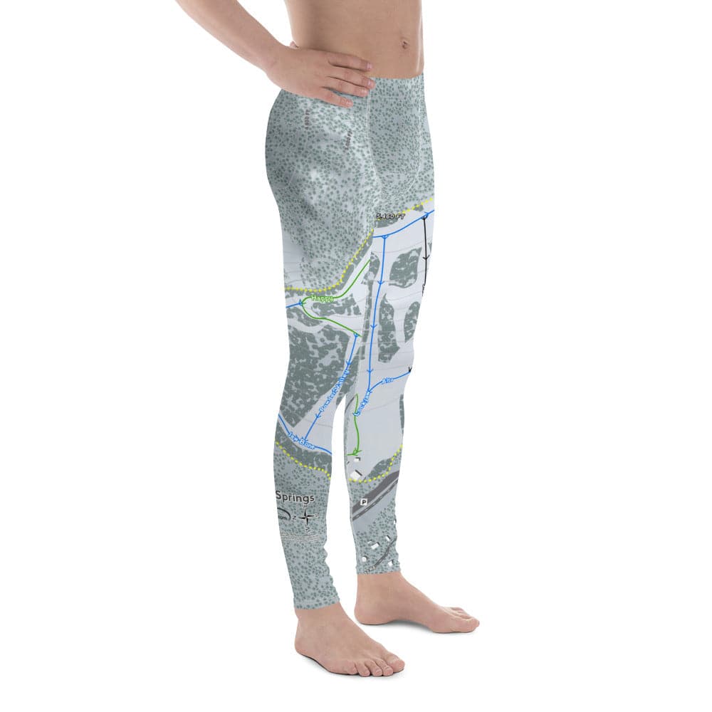 Spout Springs, Oregon Ski Trail Map Men's Base Layer Bottom - Powderaddicts
