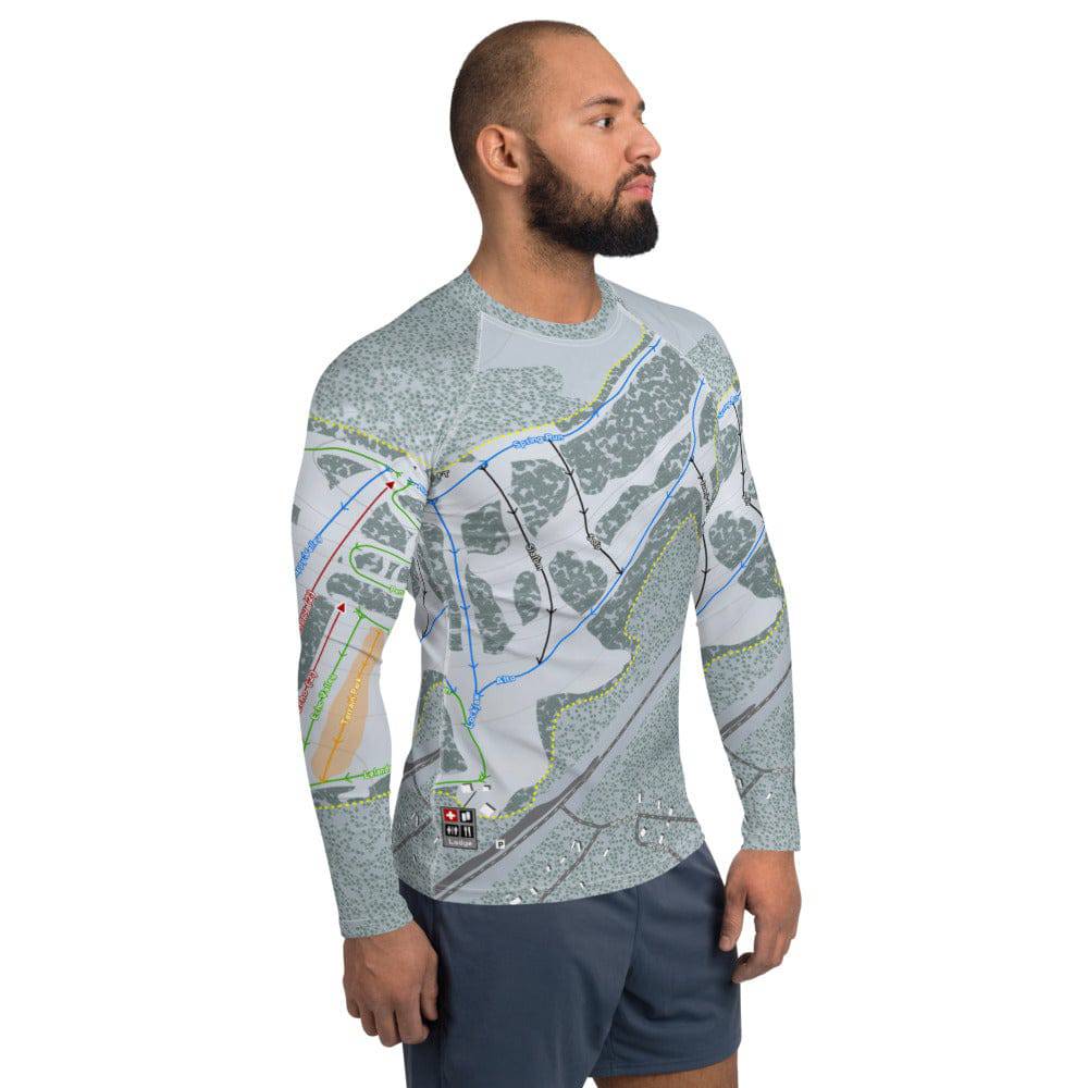Spout Springs, Oregon Ski Trail Map Men's Base Layer Top - Powderaddicts