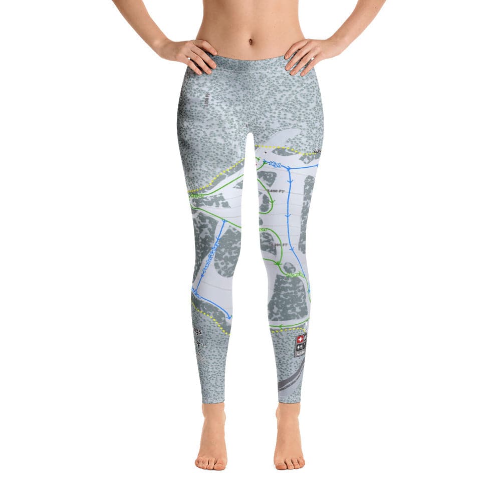 Spout Springs, Oregon Ski Trail Map Women's Base Layer Bottom - Powderaddicts