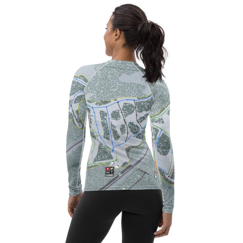 Spout Springs, Oregon Ski Trail Map Women's Base Layer Top - Powderaddicts