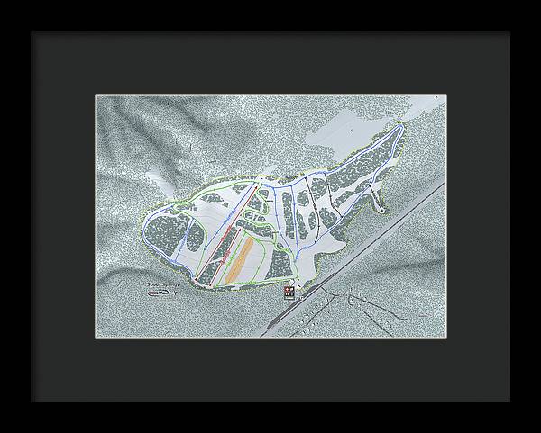 Spout Springs Ski Trail Map - Framed Print - Powderaddicts