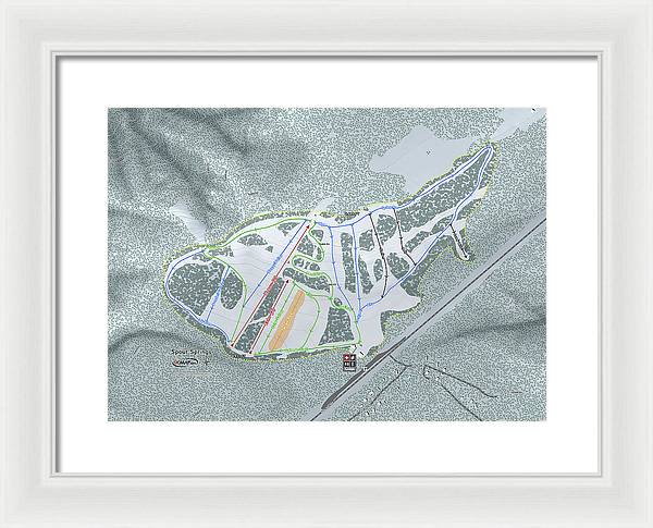 Spout Springs Ski Trail Map - Framed Print - Powderaddicts