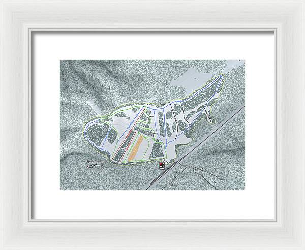 Spout Springs Ski Trail Map - Framed Print - Powderaddicts