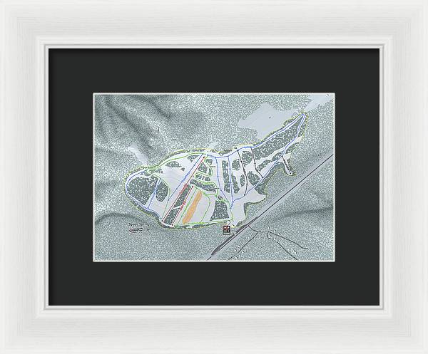 Spout Springs Ski Trail Map - Framed Print - Powderaddicts