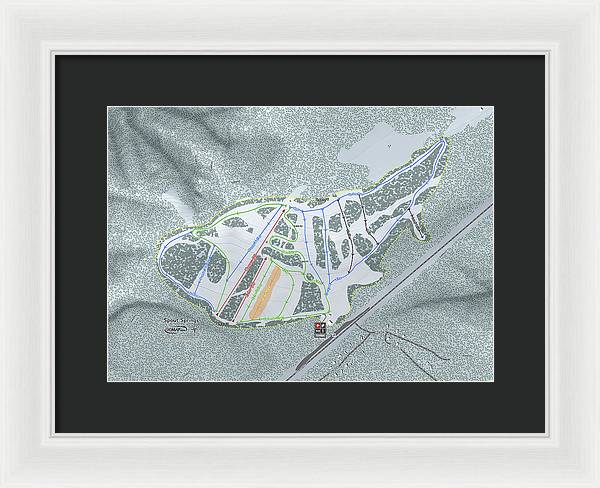 Spout Springs Ski Trail Map - Framed Print - Powderaddicts