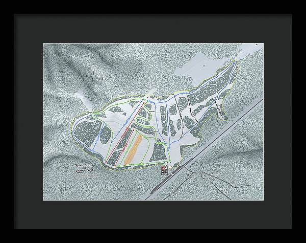 Spout Springs Ski Trail Map - Framed Print - Powderaddicts