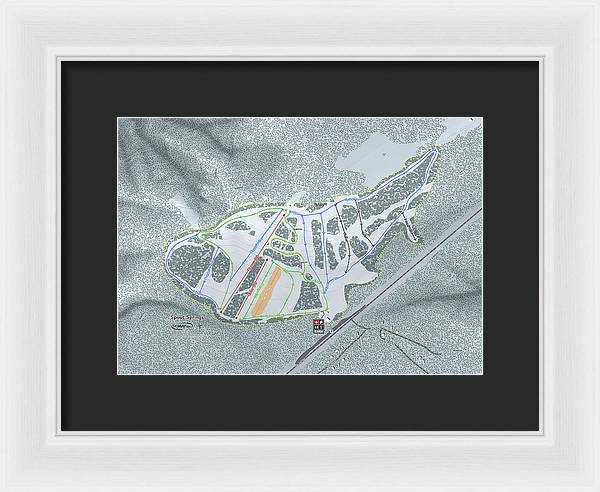 Spout Springs Ski Trail Map - Framed Print - Powderaddicts