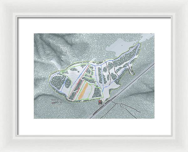 Spout Springs Ski Trail Map - Framed Print - Powderaddicts