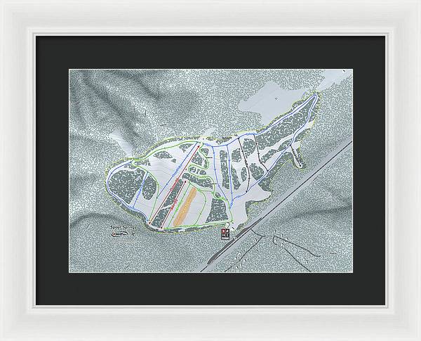 Spout Springs Ski Trail Map - Framed Print - Powderaddicts