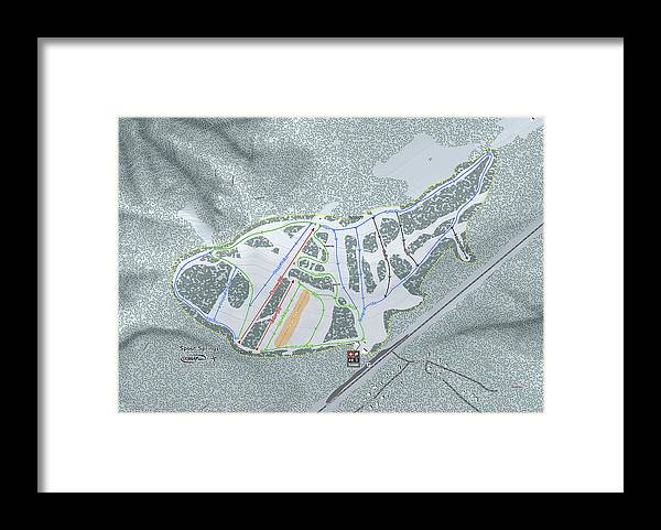 Spout Springs Ski Trail Map - Framed Print - Powderaddicts