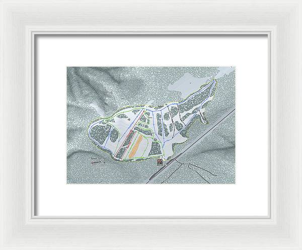 Spout Springs Ski Trail Map - Framed Print - Powderaddicts