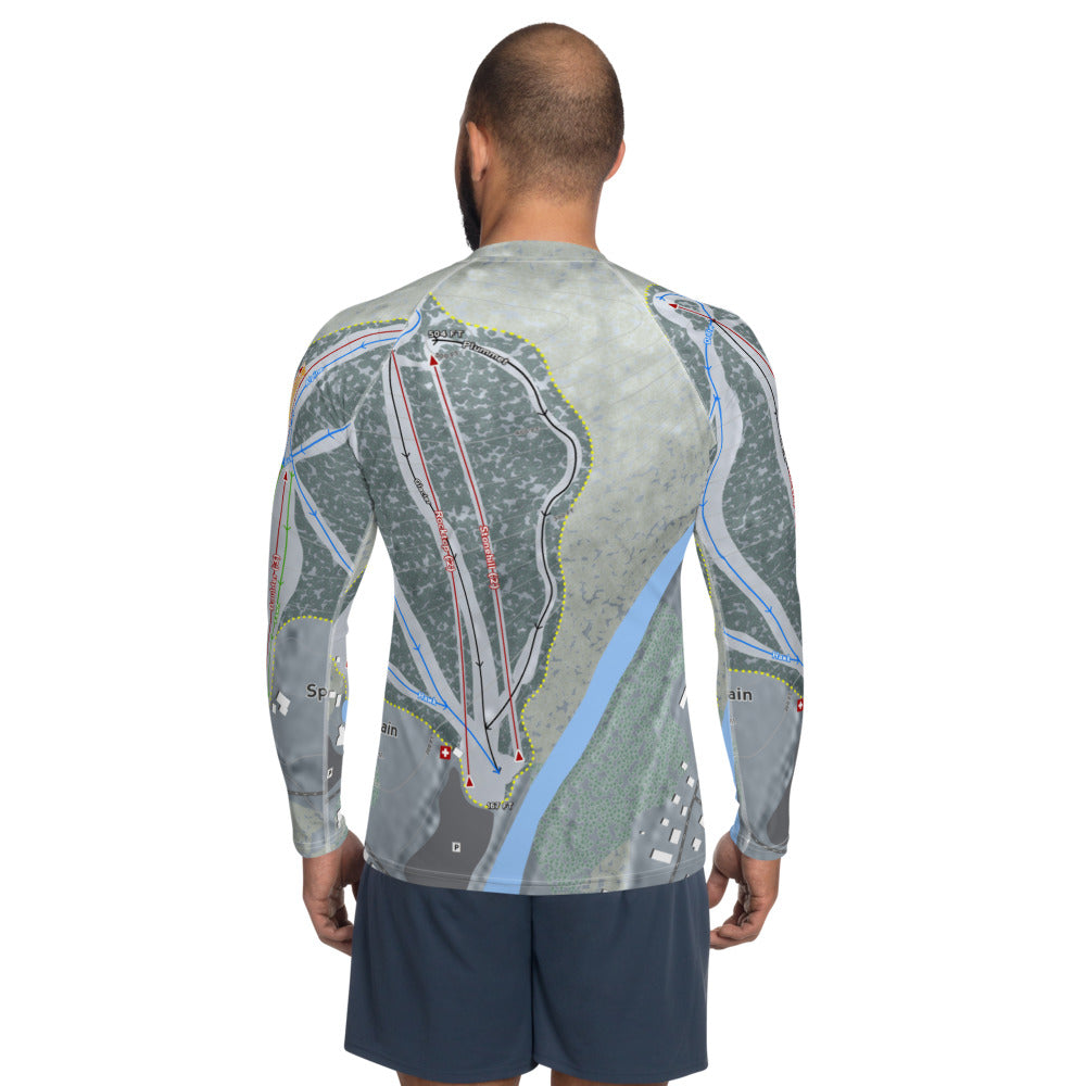 Spring Mountain, Pennsylvania Ski Trail Map Men's Base Layer Top - Powderaddicts