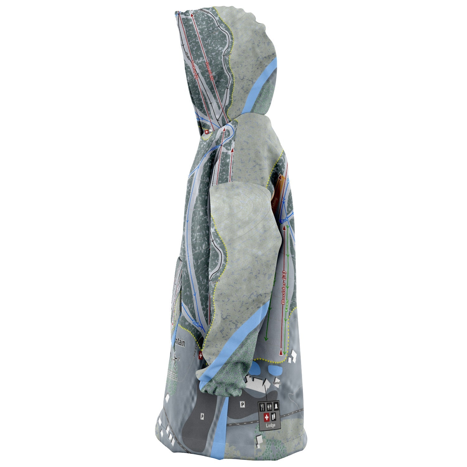 Spring Mountain, Pennsylvania Ski Trail Map Snuggie - Powderaddicts