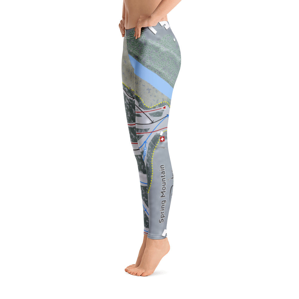 Spring Mountain, Pennsylvania Ski Trail Map Women's Base Layer Bottom - Powderaddicts