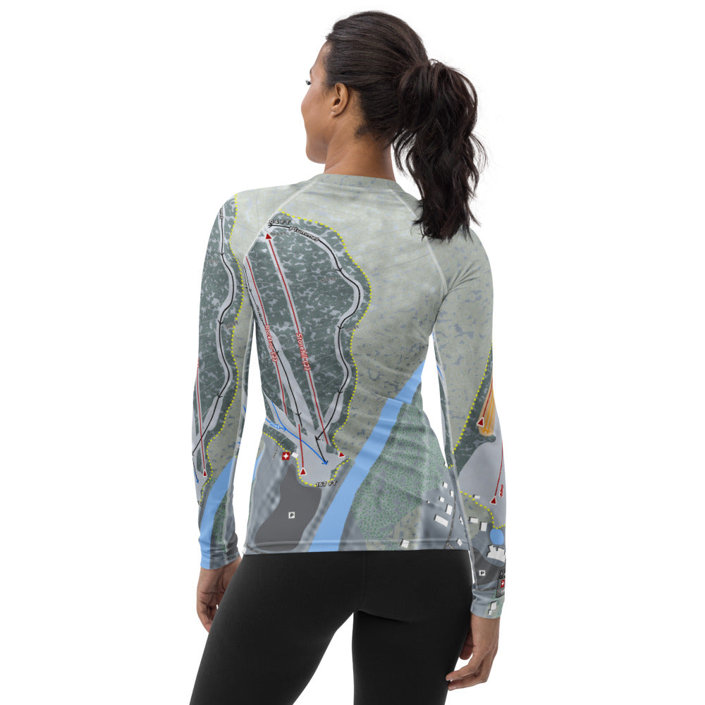 Spring Mountain, Pennsylvania Ski Trail Map Women's Base Layer Top - Powderaddicts