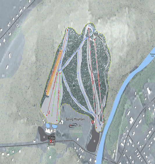 Spring Mountain Ski Trail Map - Art Print - Powderaddicts