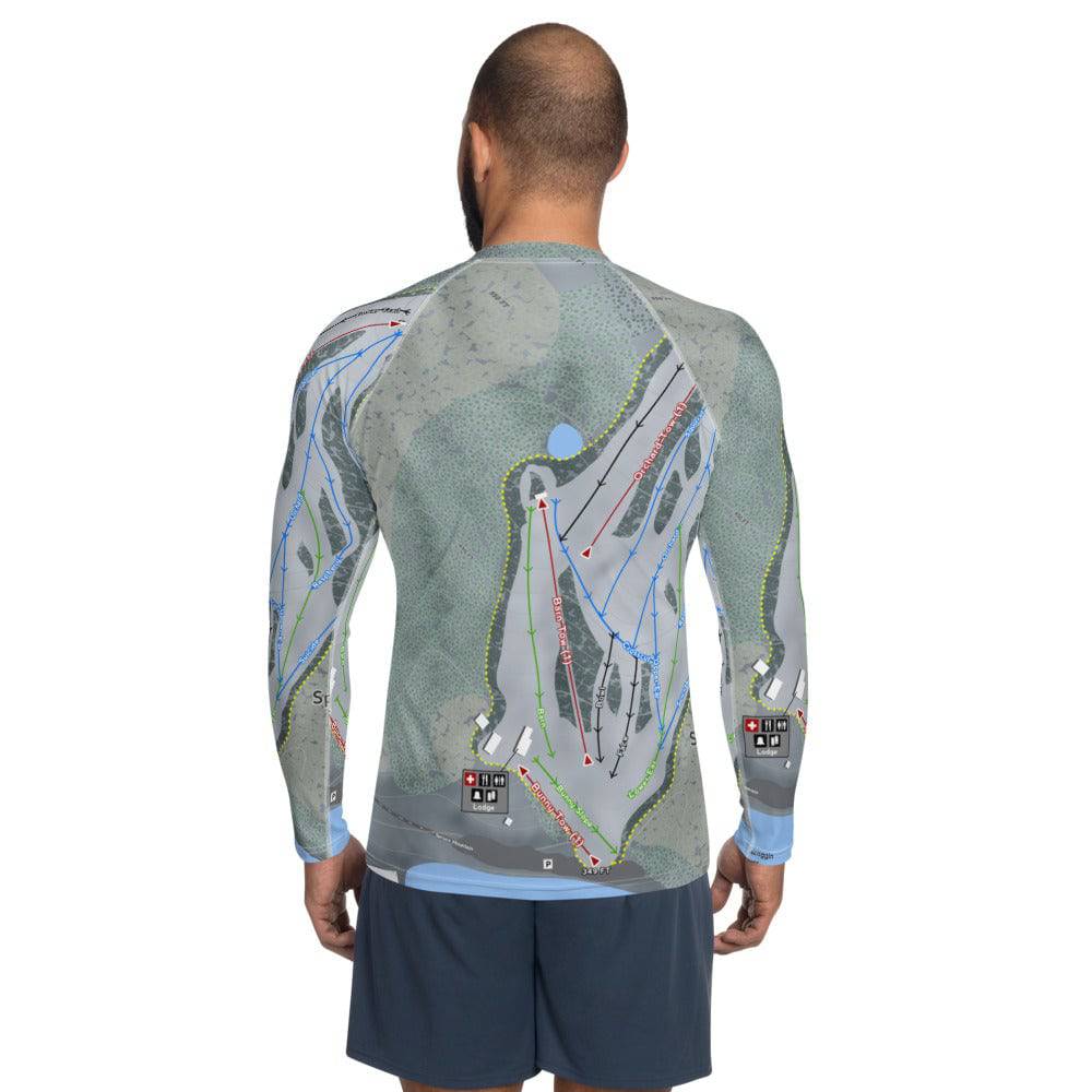 Spruce Mountain, Maine Ski Trail Map Men's Base Layer Top - Powderaddicts