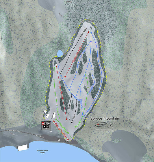 Spruce Mountain Ski Trail Map - Art Print - Powderaddicts