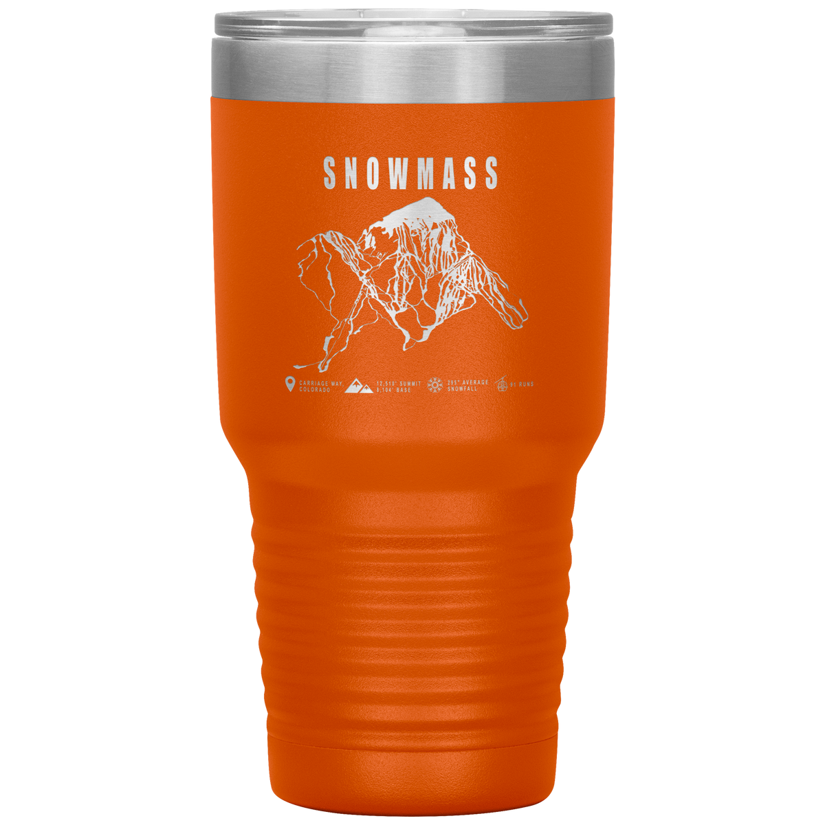 Snowmass Colorado Ski Trail Map 30oz Tumbler - Powderaddicts
