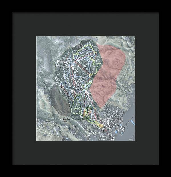 Steamboat Ski Resort Map - Framed Print