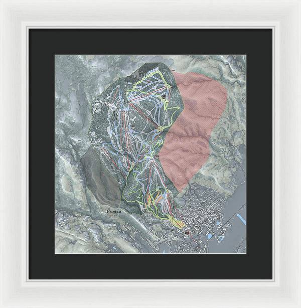 Steamboat Ski Resort Map - Framed Print