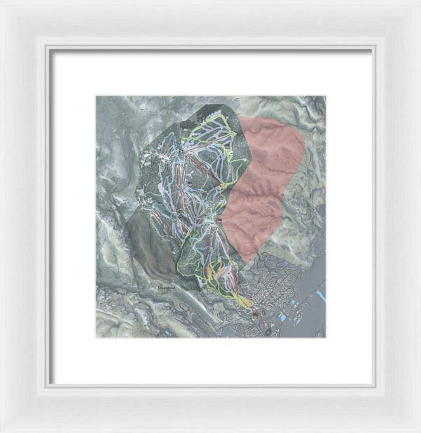 Steamboat Ski Resort Map - Framed Print