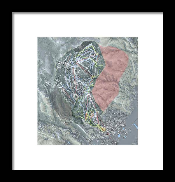 Steamboat Ski Resort Map - Framed Print