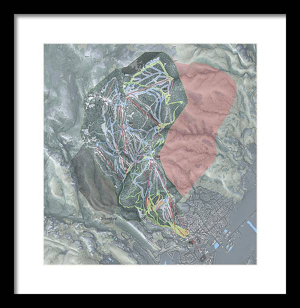 Steamboat Ski Resort Map - Framed Print