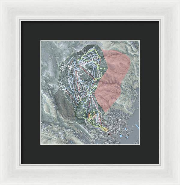 Steamboat Ski Resort Map - Framed Print