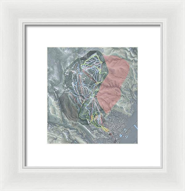 Steamboat Ski Resort Map - Framed Print