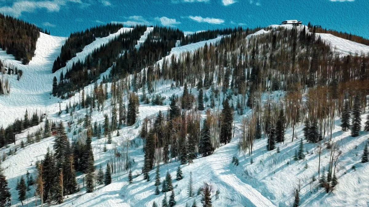 Steamboat Springs Ski resort oil painting - Powderaddicts