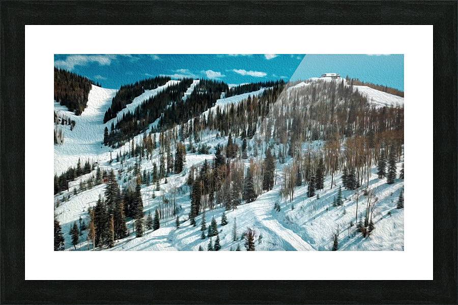 Steamboat Springs Ski resort oil painting - Powderaddicts