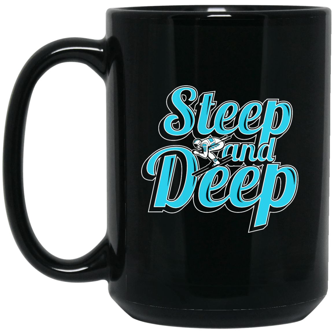 Steep And Deep Black Mug - Powderaddicts