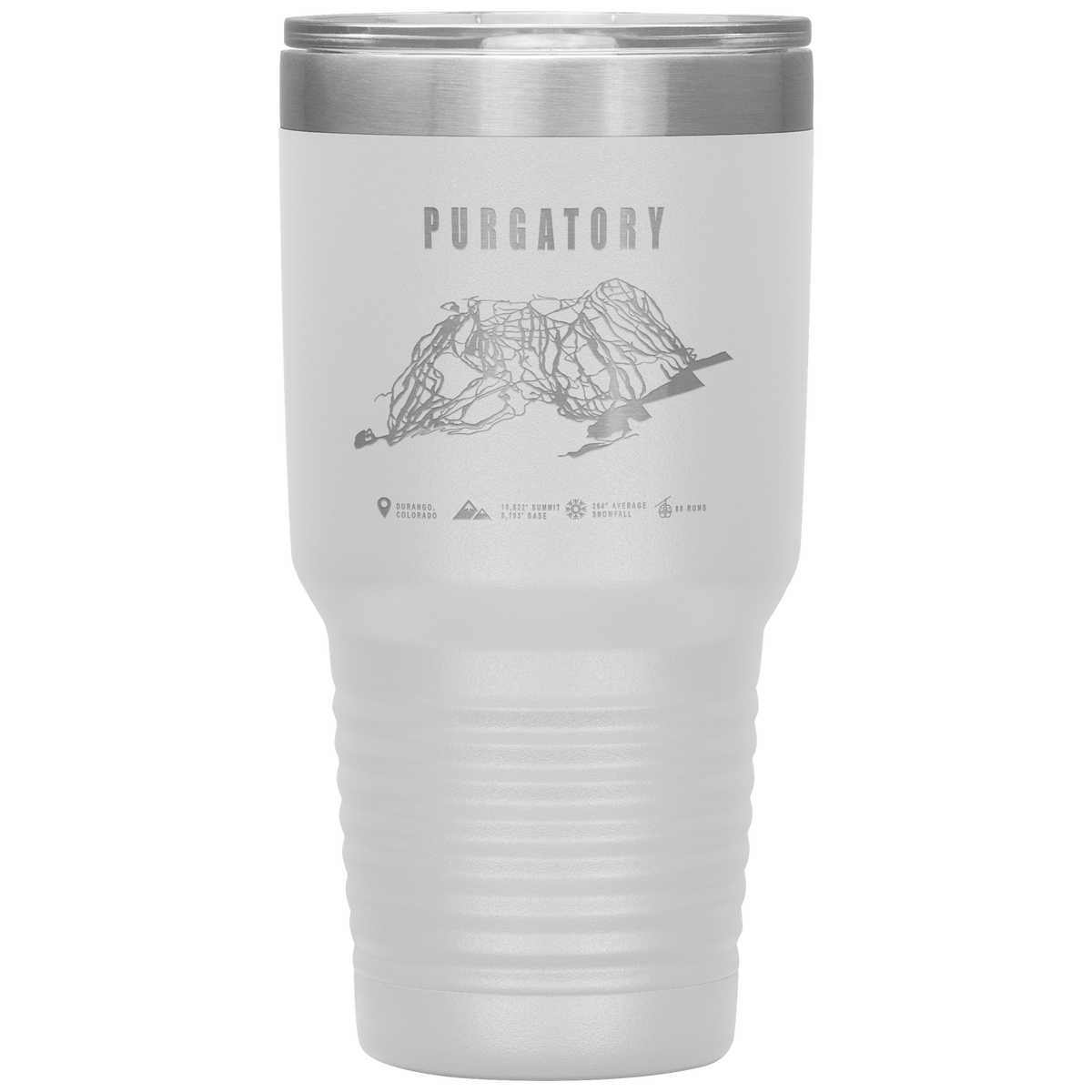 Purgatory Colorado Ski Trail Map 30oz Tumbler - Powderaddicts