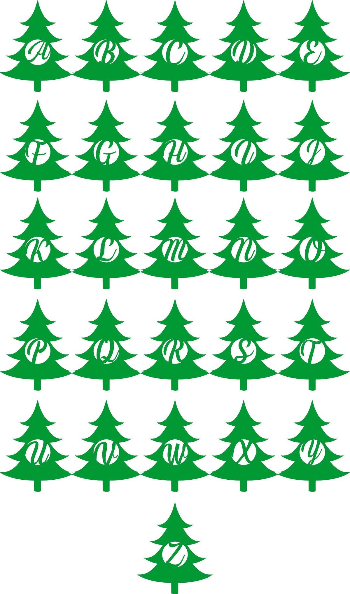 Christmas Tree Initial - Powderaddicts